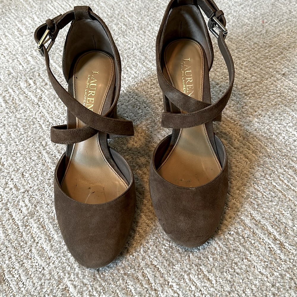 Lauren by Ralph Lauren ankle strap pumps.